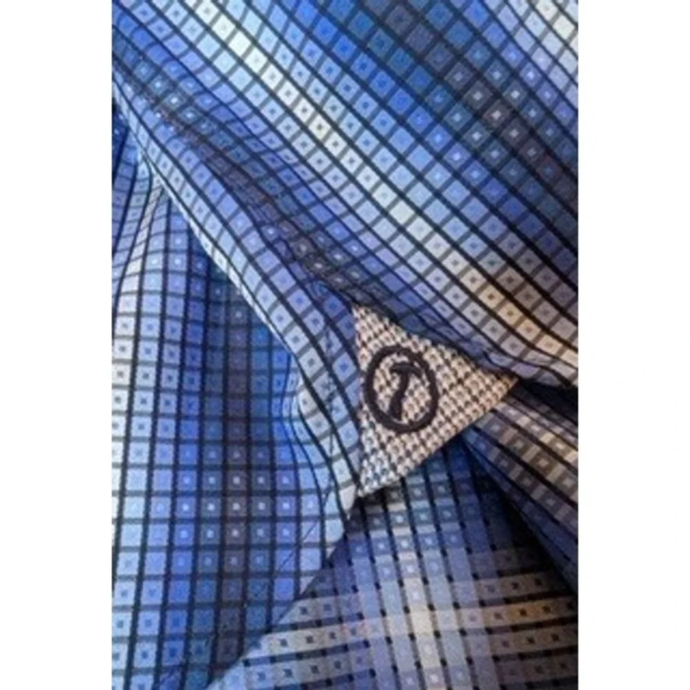 Hammer Made‎ Men's Blue square Patterned Long Sleeve Dress Shirt Size 42 16.5